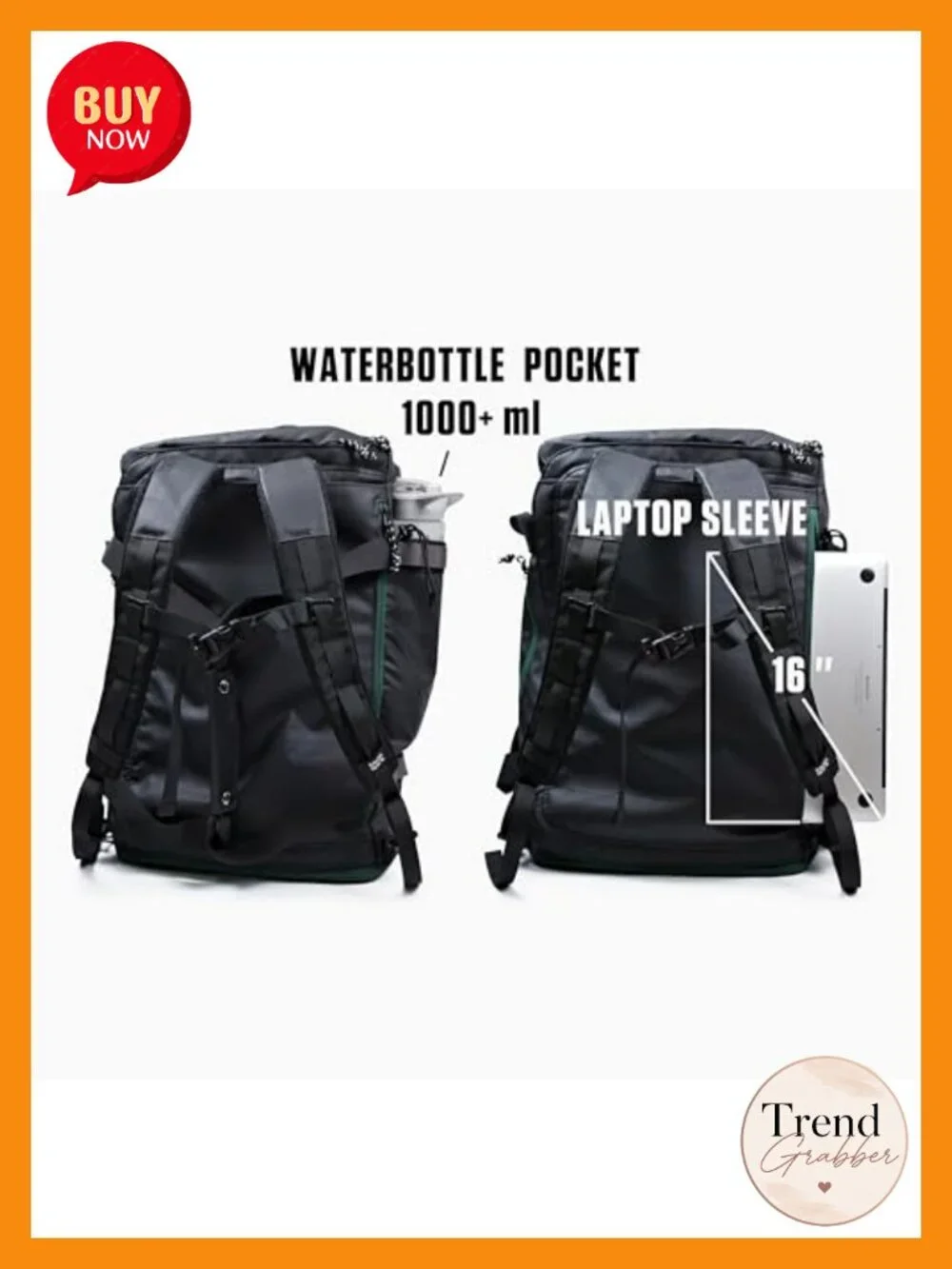 Convertible Travel Duffle Bag 40L Backpack Weekend Gym Carry-On Laptop Shoe